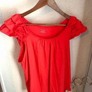 Grace Coral Ruffle Blouse